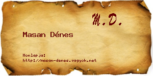 Masan Dénes névjegykártya